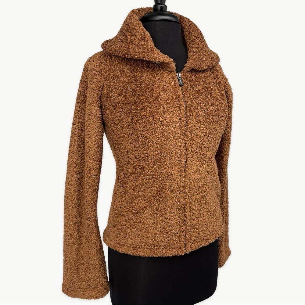 Vintage Patagonia Synchilla Teddy Fleece Jacket Size Small Camel Brown Y2K Cozy - Picture 3 of 10